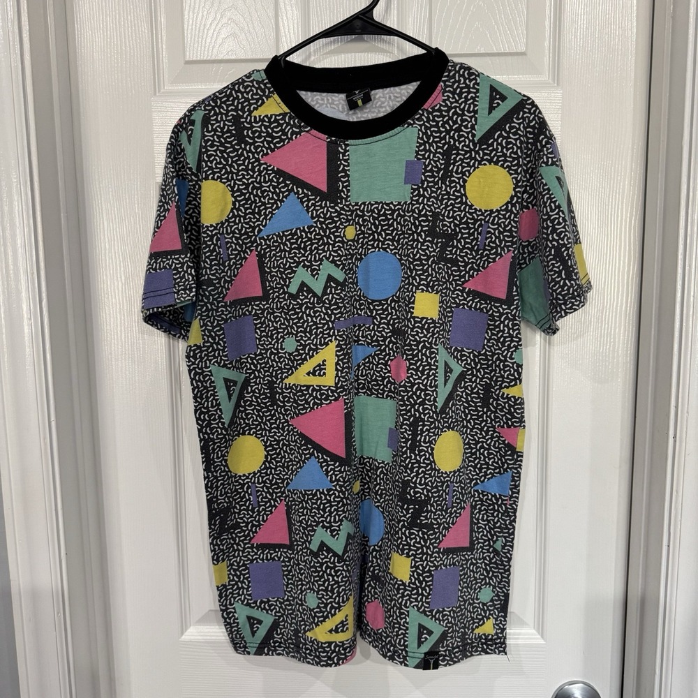SCREENSHOT S11010 RETRO 80'S PATTERN‎ MEN'S SHIRT PINK/GEO Medium RARE